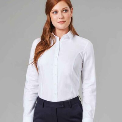 Brook Taverner Ladies Albany Long Sleeve Classic Oxford Shirt Thumbnail