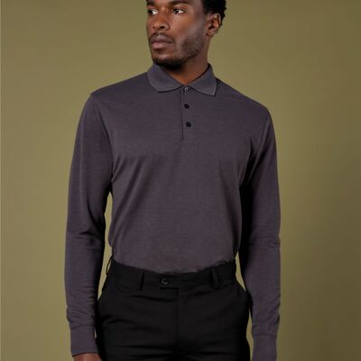 Men's Long Sleeved Pique Polo Shirt Thumbnail
