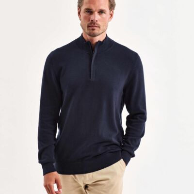 MENS COTTON 1/4 ZIP SWEATER Thumbnail