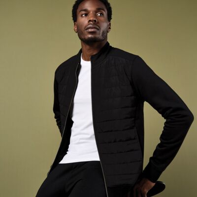 Regular fit quilted full-zip sweatshirt Thumbnail