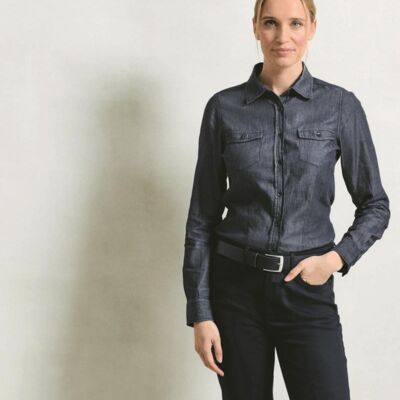 LADIES JEAN STITCH DENIM SHIRT Thumbnail