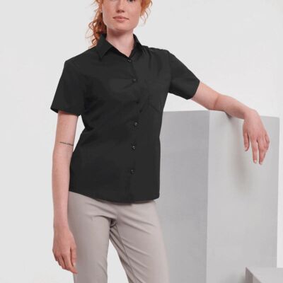 LADIES SHORT SLEEVE POLYCOTTON POPLIN SHIRT Thumbnail