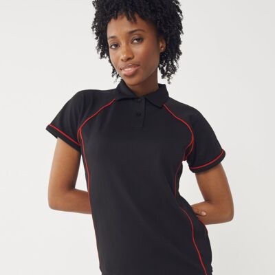Women's piped performance polo Thumbnail