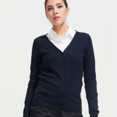 SOL'S Ladies Golden Cotton Acrylic V Neck Cardigan Thumbnail