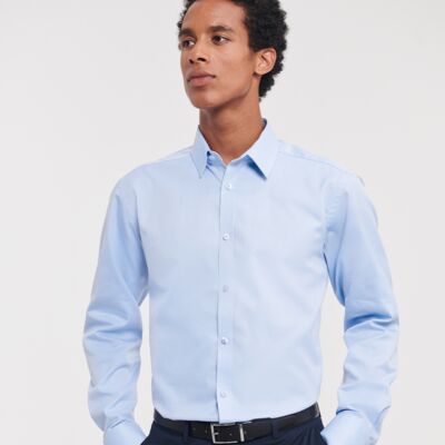 Russell Collection Long Sleeve Herringbone Shirt Thumbnail