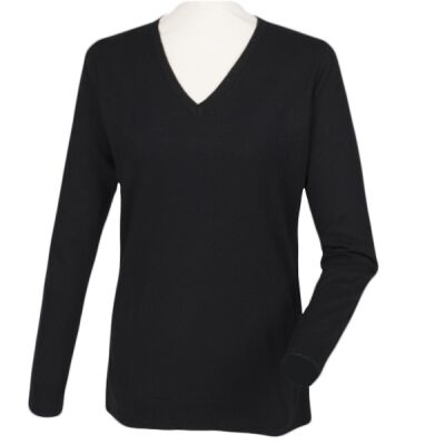 Henbury Ladies Acrylic V Neck Sweater Thumbnail