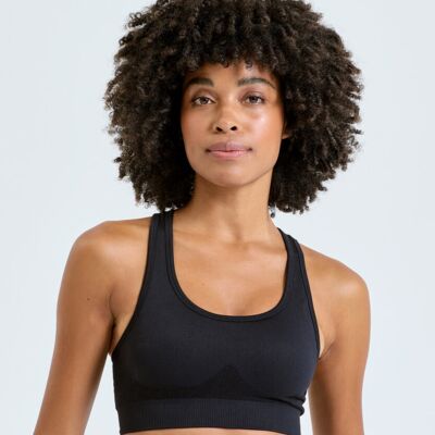 TriDri® seamless '3D fit' multi-sport sculpt solid colour bra Thumbnail